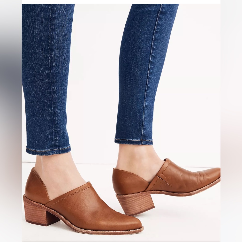 Madewell the Brady brown low cut leather bootie boot shoe size 6.5 6 1/2 loafer